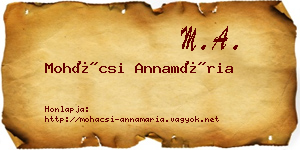 Mohácsi Annamária névjegykártya