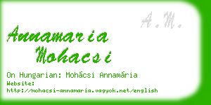 annamaria mohacsi business card