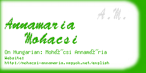 annamaria mohacsi business card